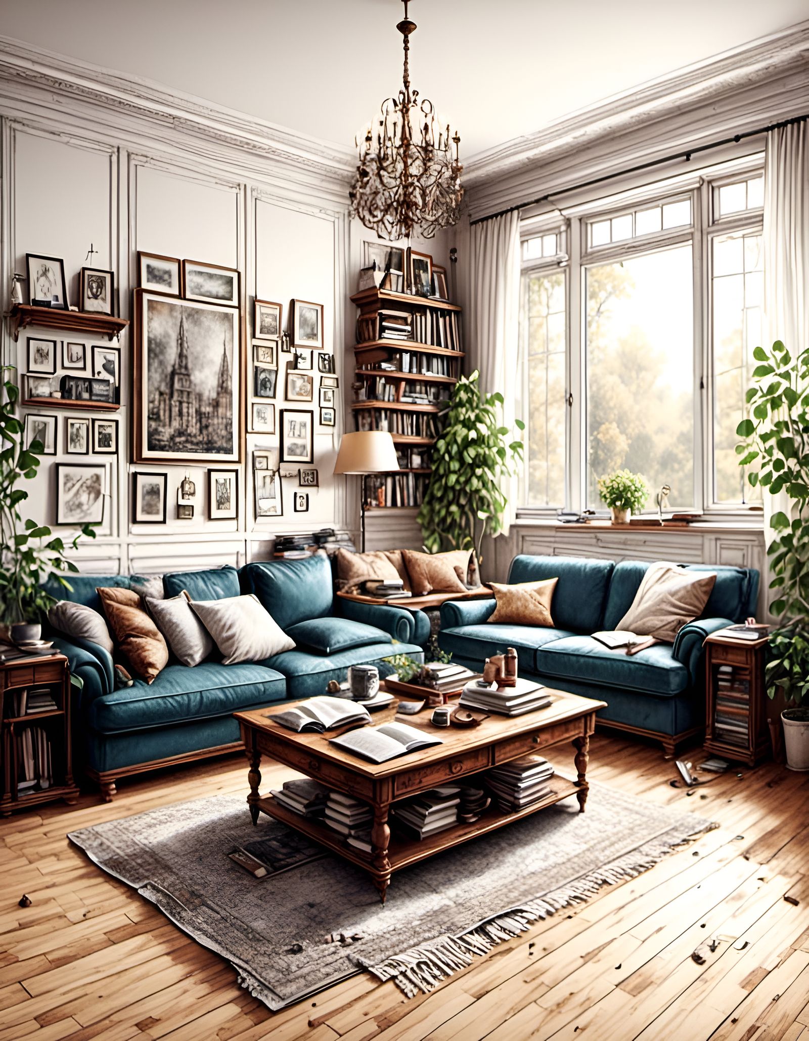 Vector Art Floorplan Book on Coffee Table