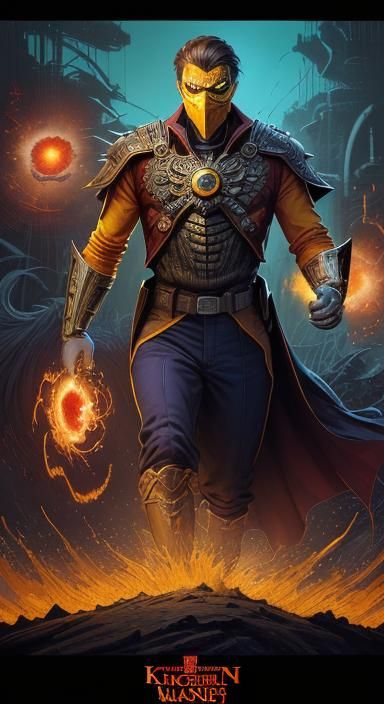 Phoenix Mechanic: Comic-Inspired Digital Superhero Portrait