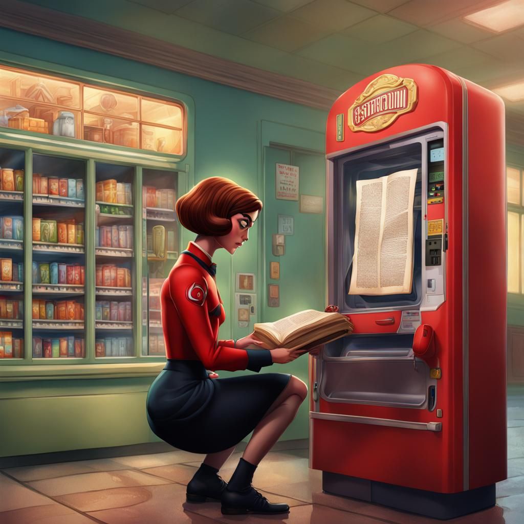 Elastigirl Reads in Sanatorium: Hyperrealistic Concept Art