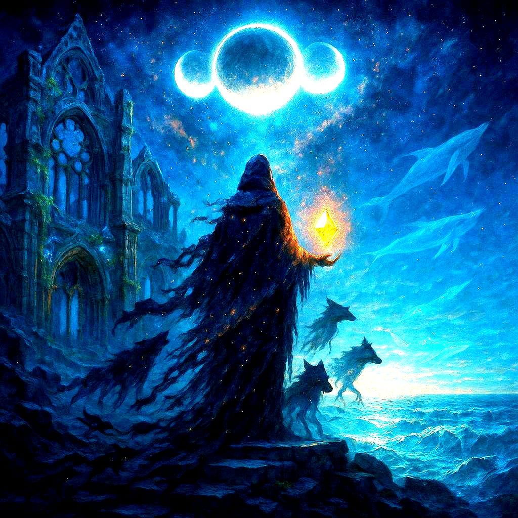 Surreal Figure Dissolving at the Edge of Time