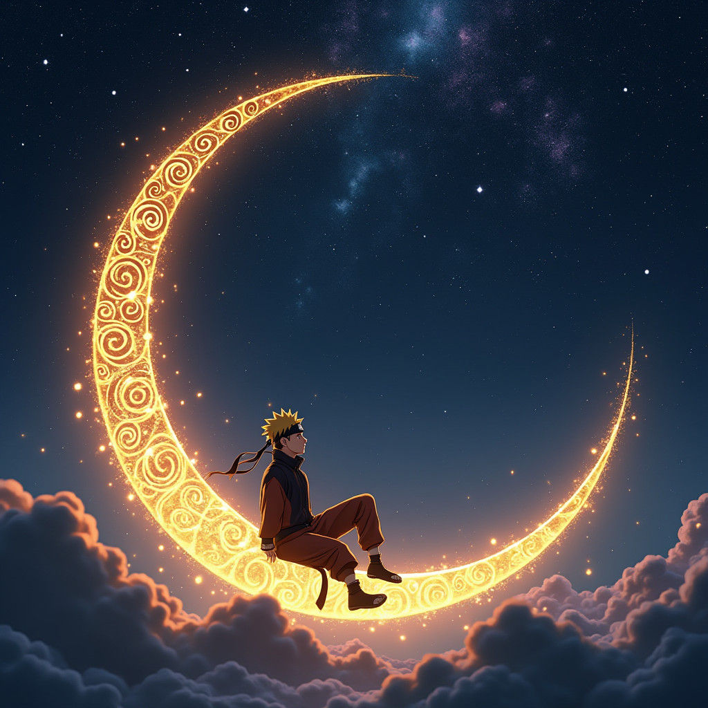 Golden Moon Serenity: A Fantasy Concept Art Piece