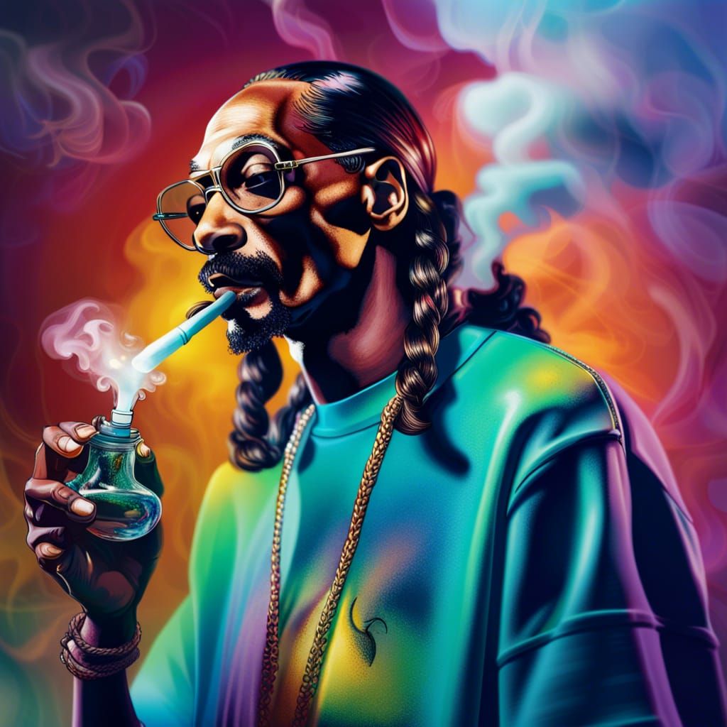 Snoop Dogg Bong: Hyperrealistic Splash Art