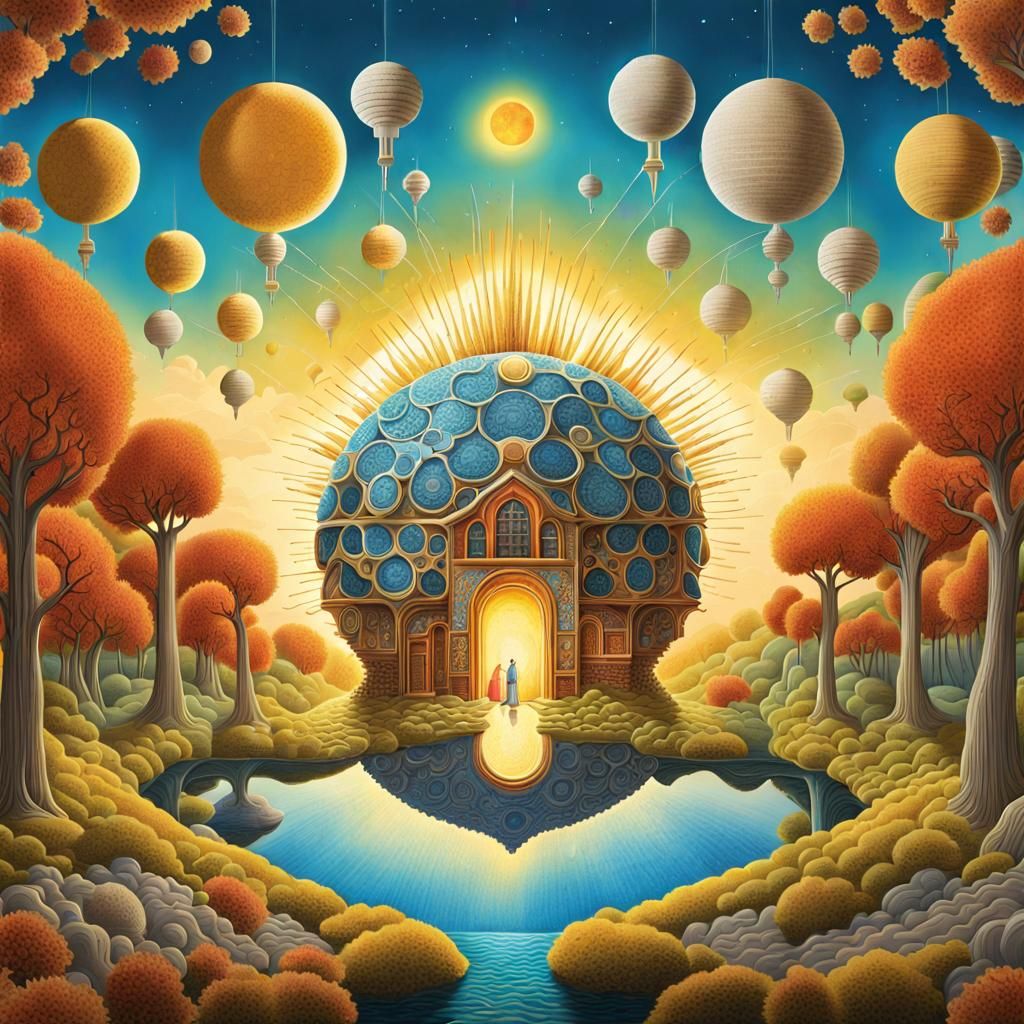 Surreal Transformation: A Fashion Magazine Cover in Rich Col...