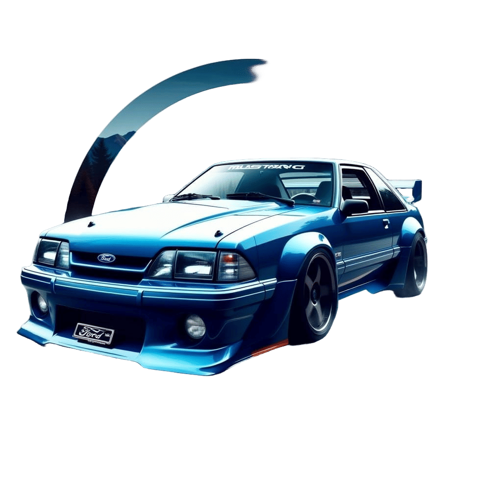 Ford Mustang Emblem Double Exposure, Futuristic Style