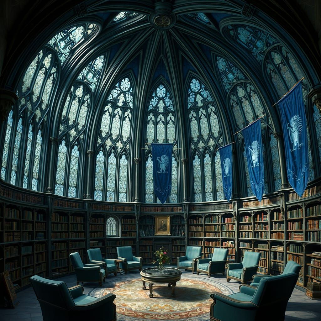 Ravenclaw Common Room in Fantastical Realism Style