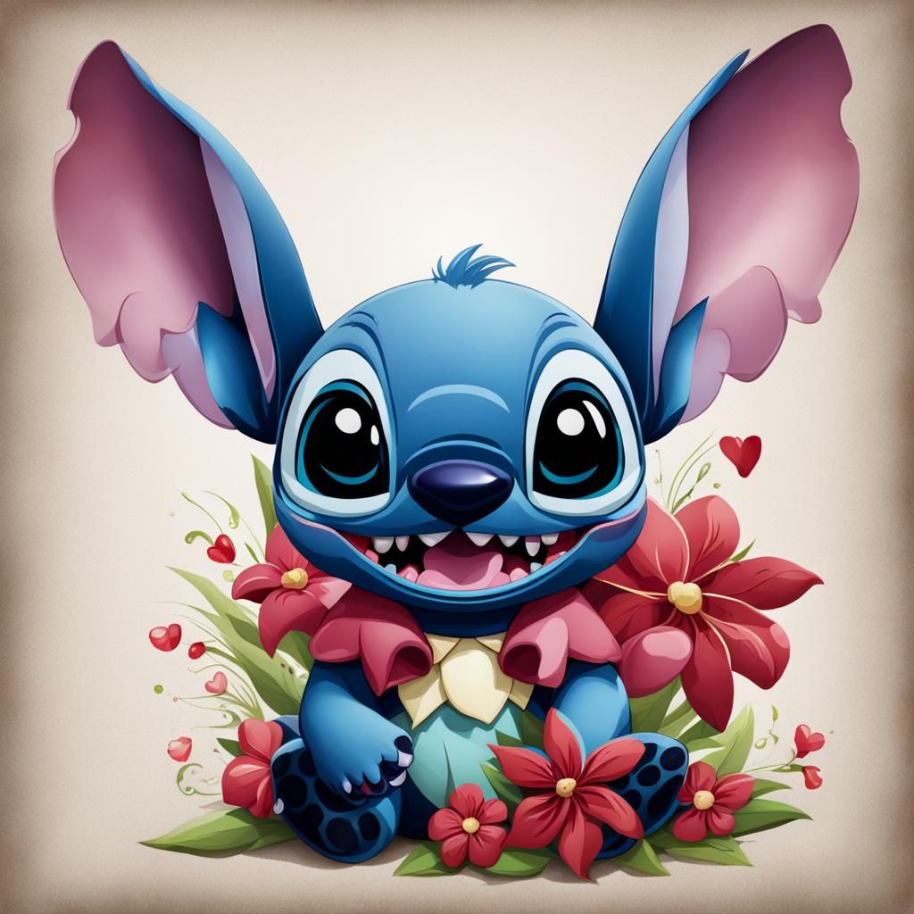 AI Generated Image of Cartoon Character Stitch