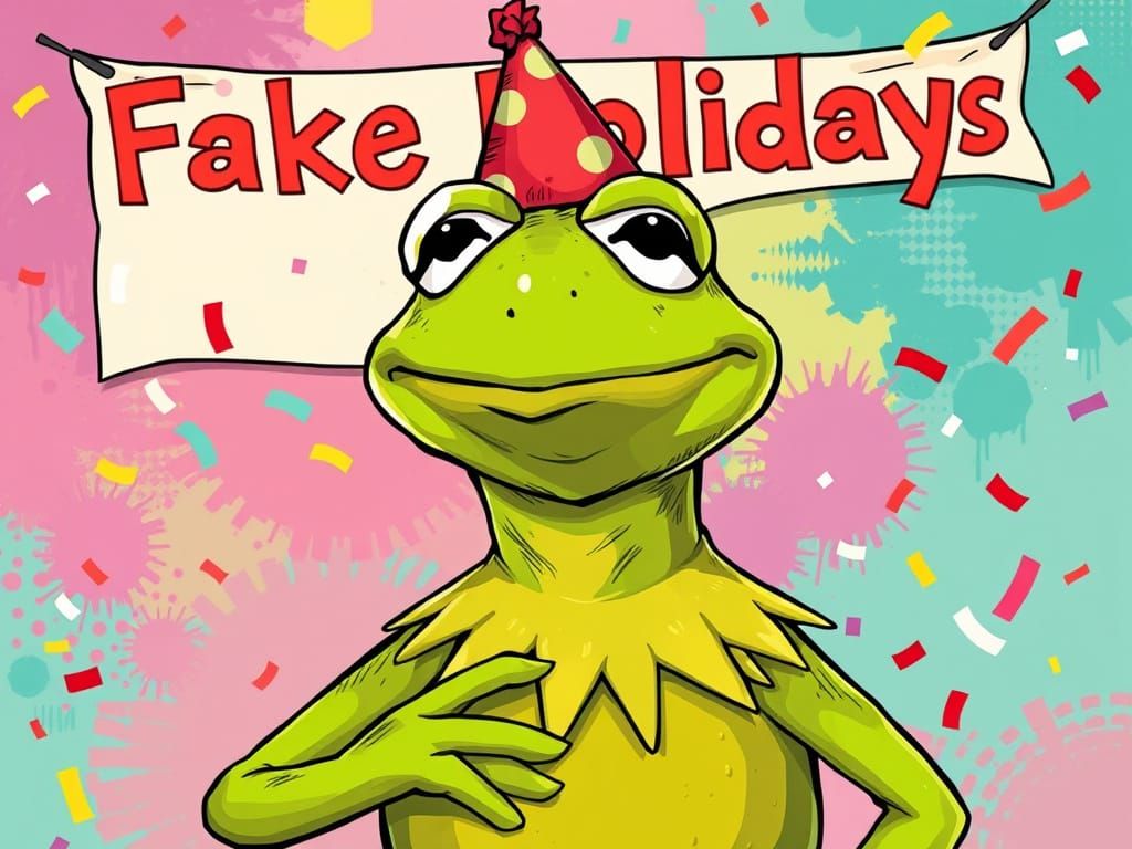 Kermit the Frog Celebrates "Fake Holidays" in Caricature Sty...