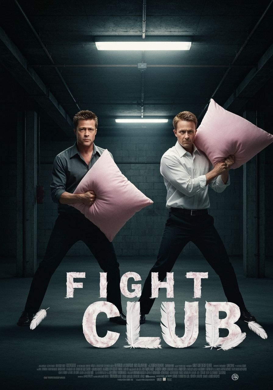 Fight Club Pillow Fight Movie Poster Parody