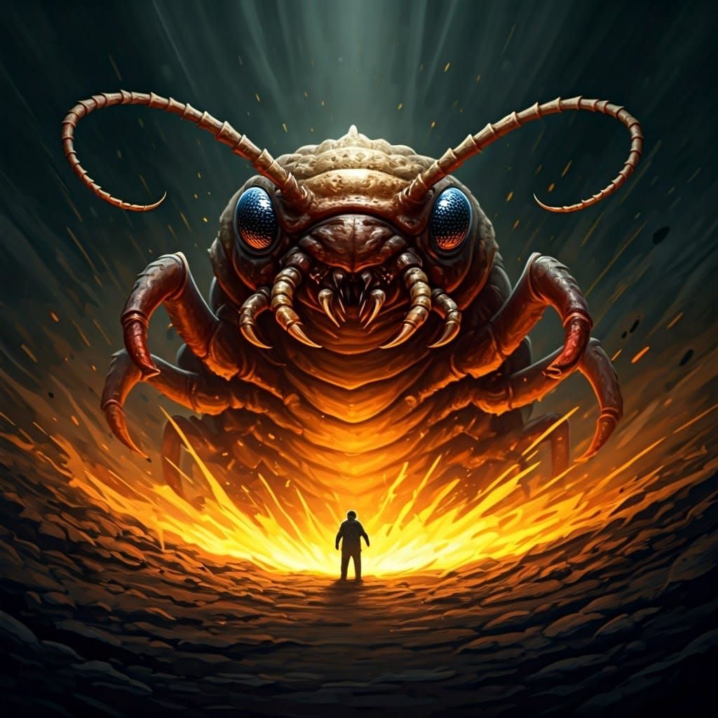 Giant Burrowing Centipede Monster Emerges From Ground