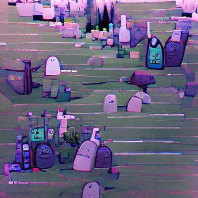 Gloomy Graveyard Scene with Stormy Sky