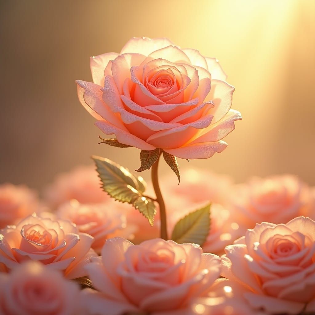 Bejeweled Crystal Rose in Ethereal Light