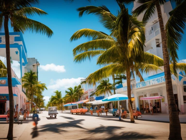 Cinematic Art Deco Scene of Calle Ocho, Miami