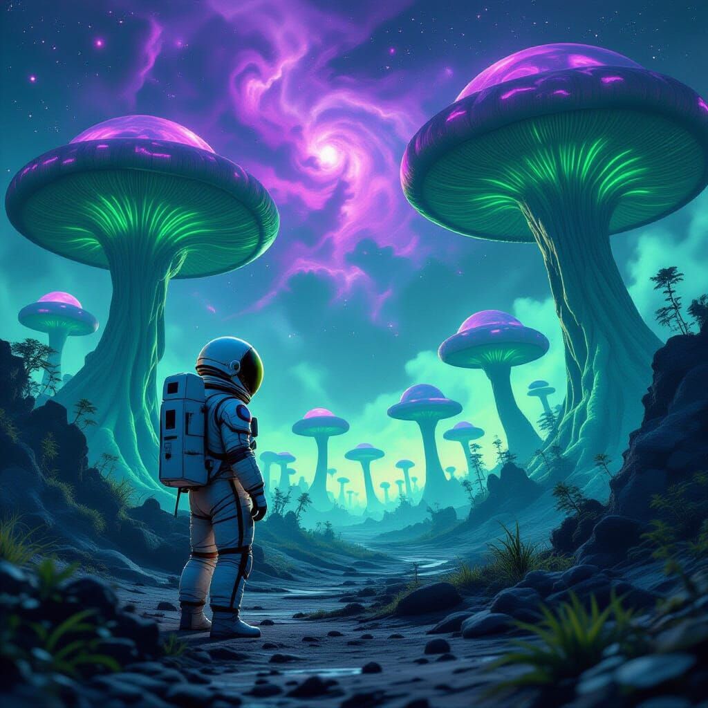 Astronaut Discovers Sentient Mushroom Forest on Alien Planet