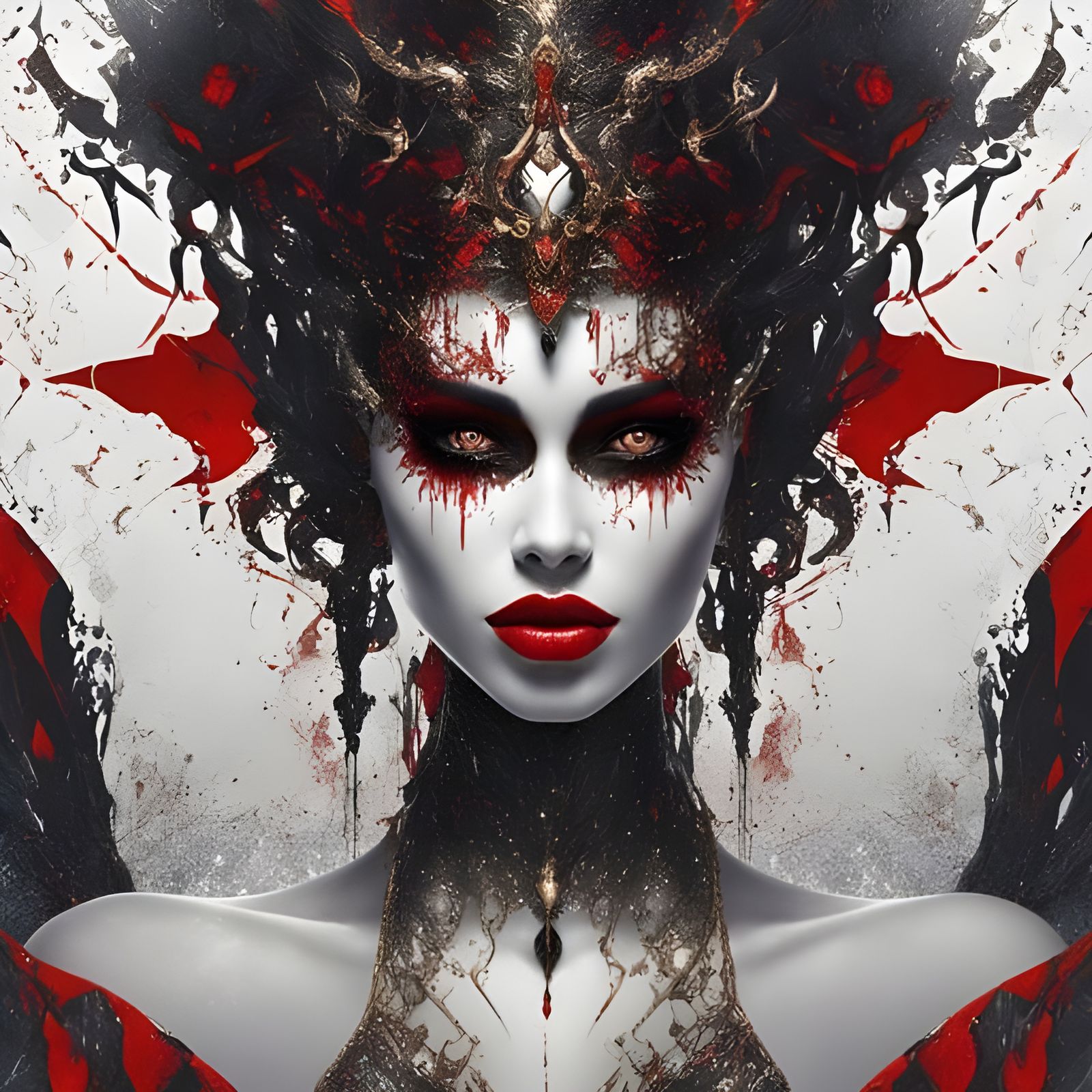 Porcelain Gothic Beauty with Labyrinth Face Paint