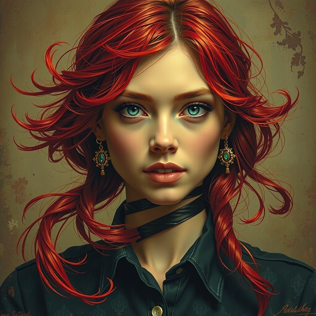 Abstract Swirling Red Forms