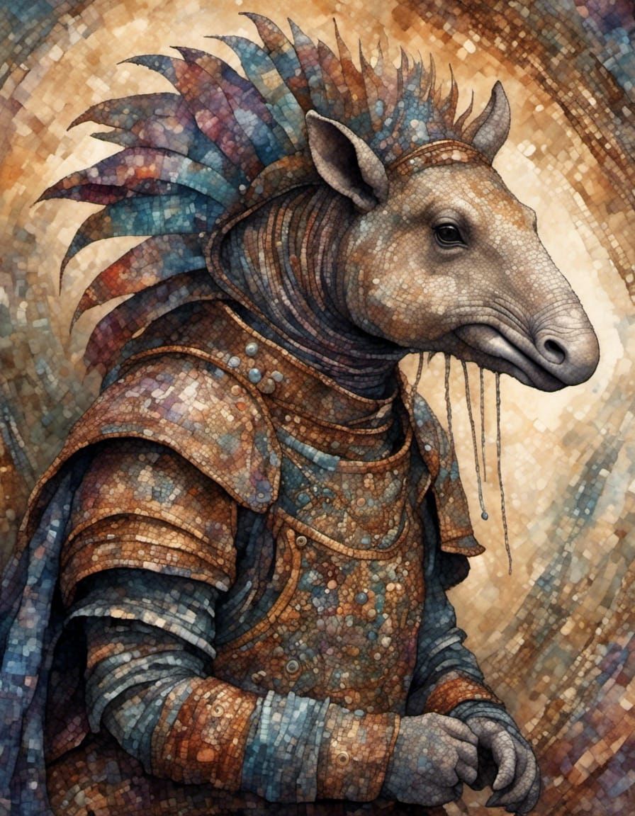 Armored Armadillo in Tapestry Style