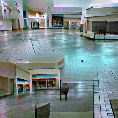Desolate Empty Shopping Mall Interior