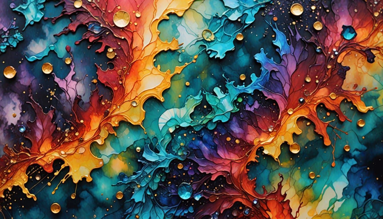 Ethereal Sun: Holographic Impasto Fantasy