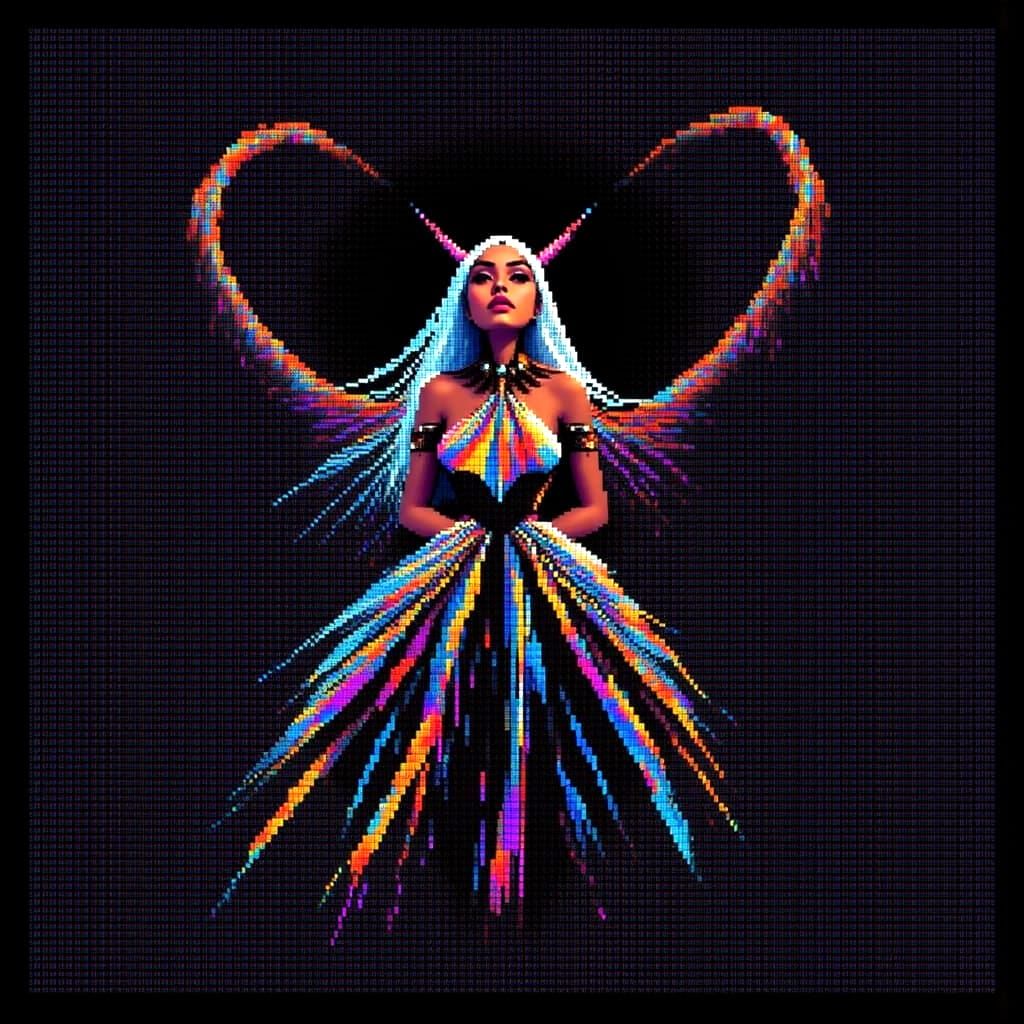 Matrix Code in 16-bit Pixel Art Style