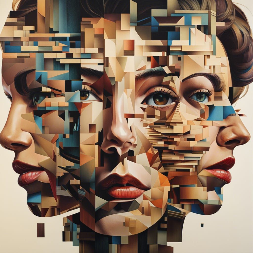 Fragmented Portrait Revealing Multiple Perspectives