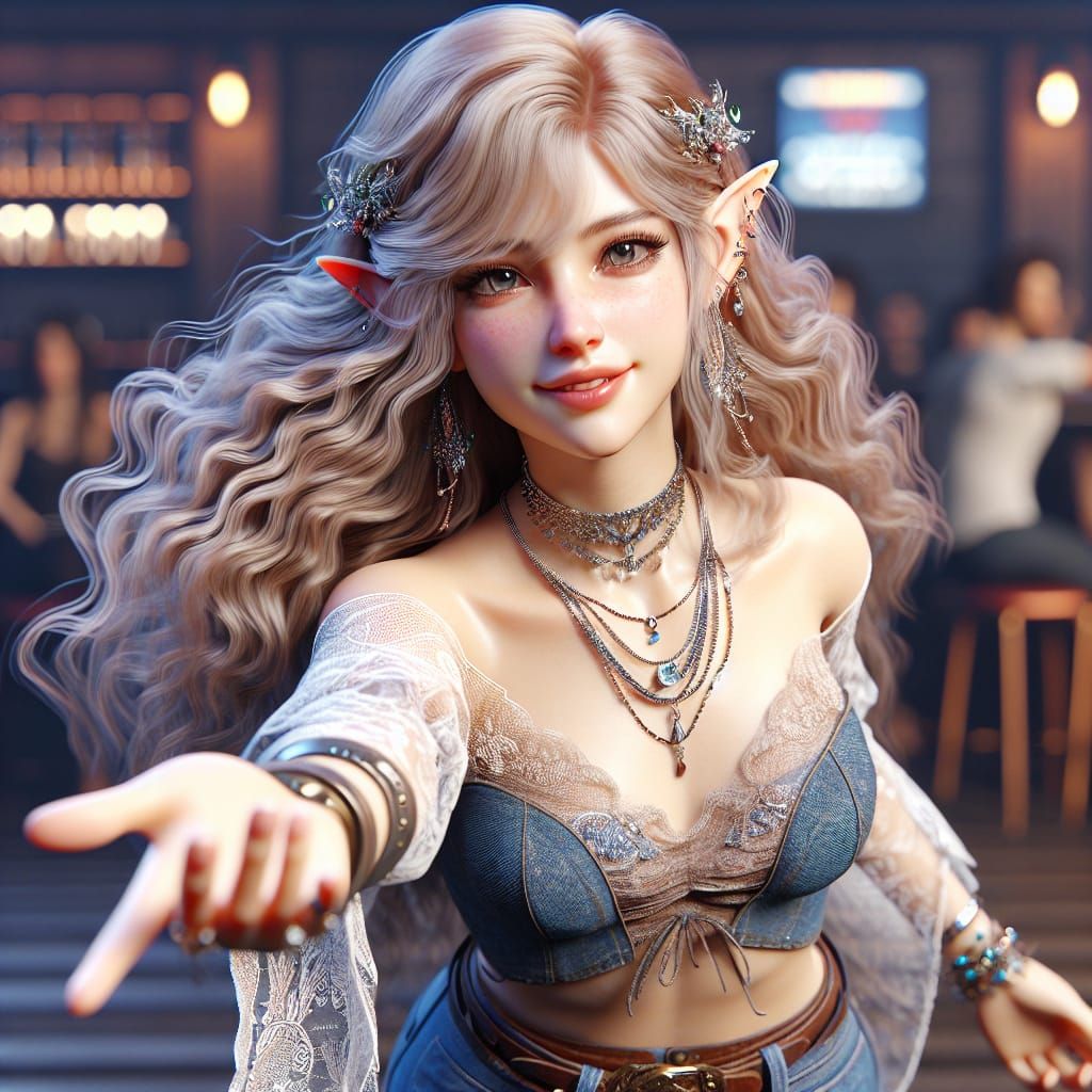 Fantasy Elf Extends a Dance Invitation