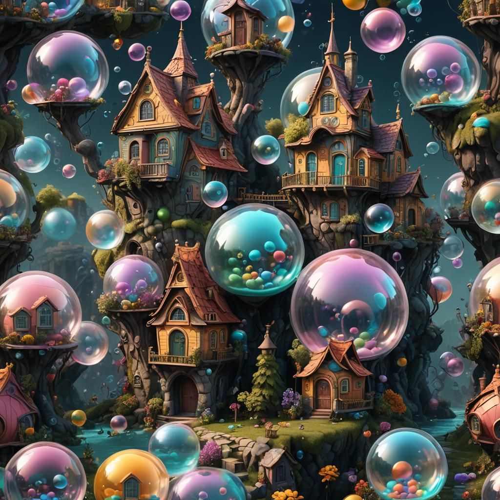 Fantastical Bubble House in Detailed Matte Painting