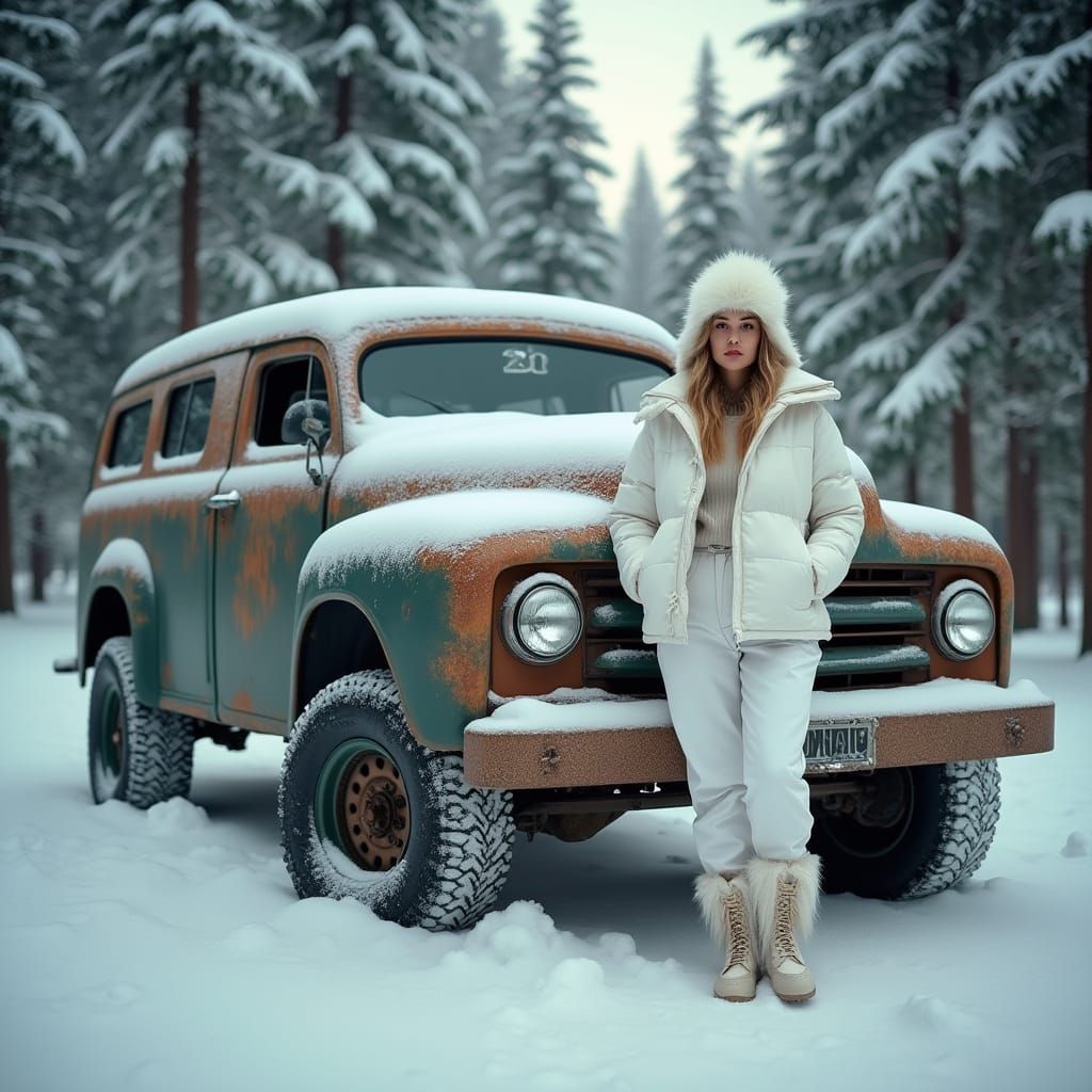 Winter Wonderland: Lady and Dodge Power Wagon