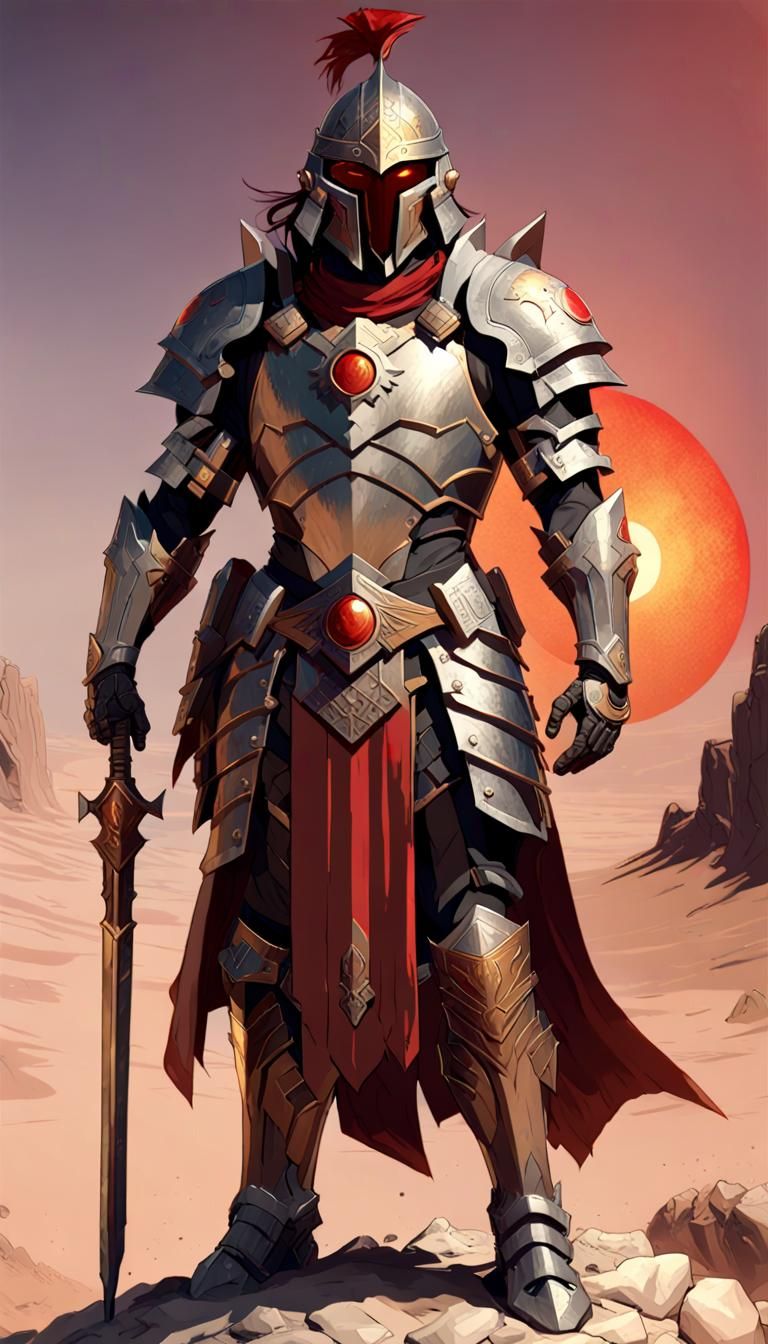 Heavy Armored Warrior in a Dark Sun World.