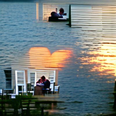Tranquil Lake House Scene
