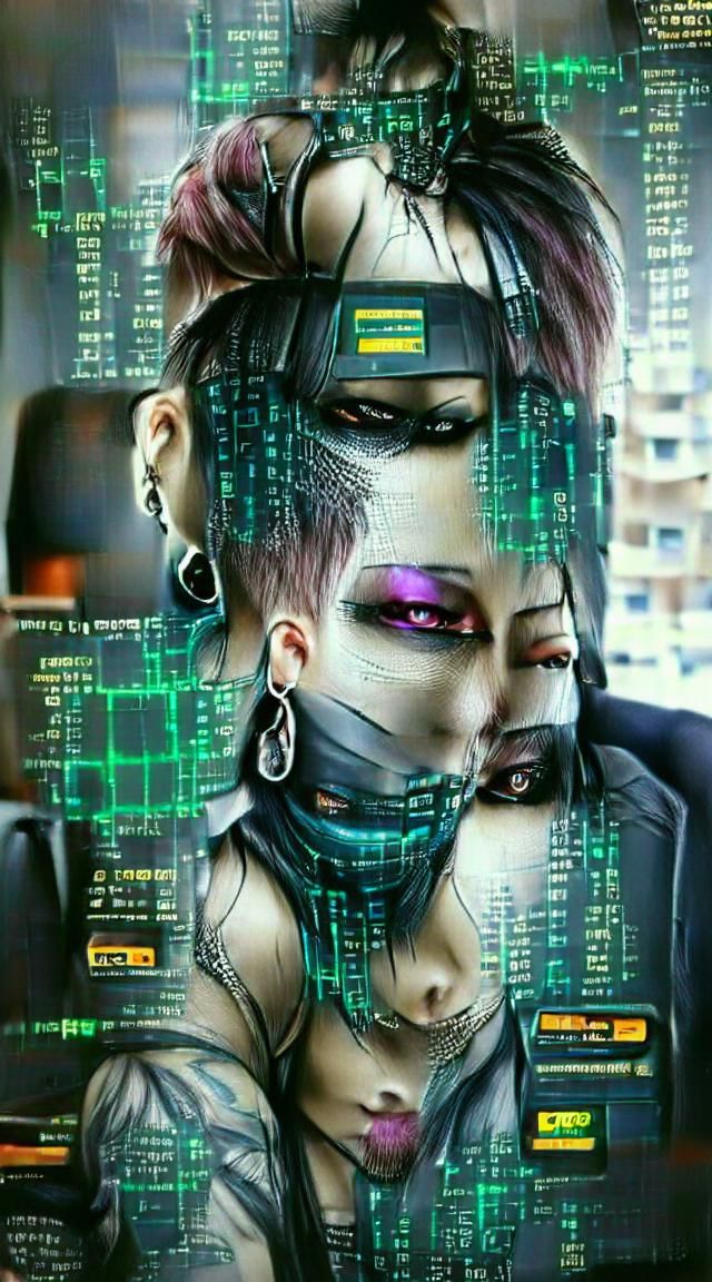 Cyberpunk Cyber Security Female Portrait