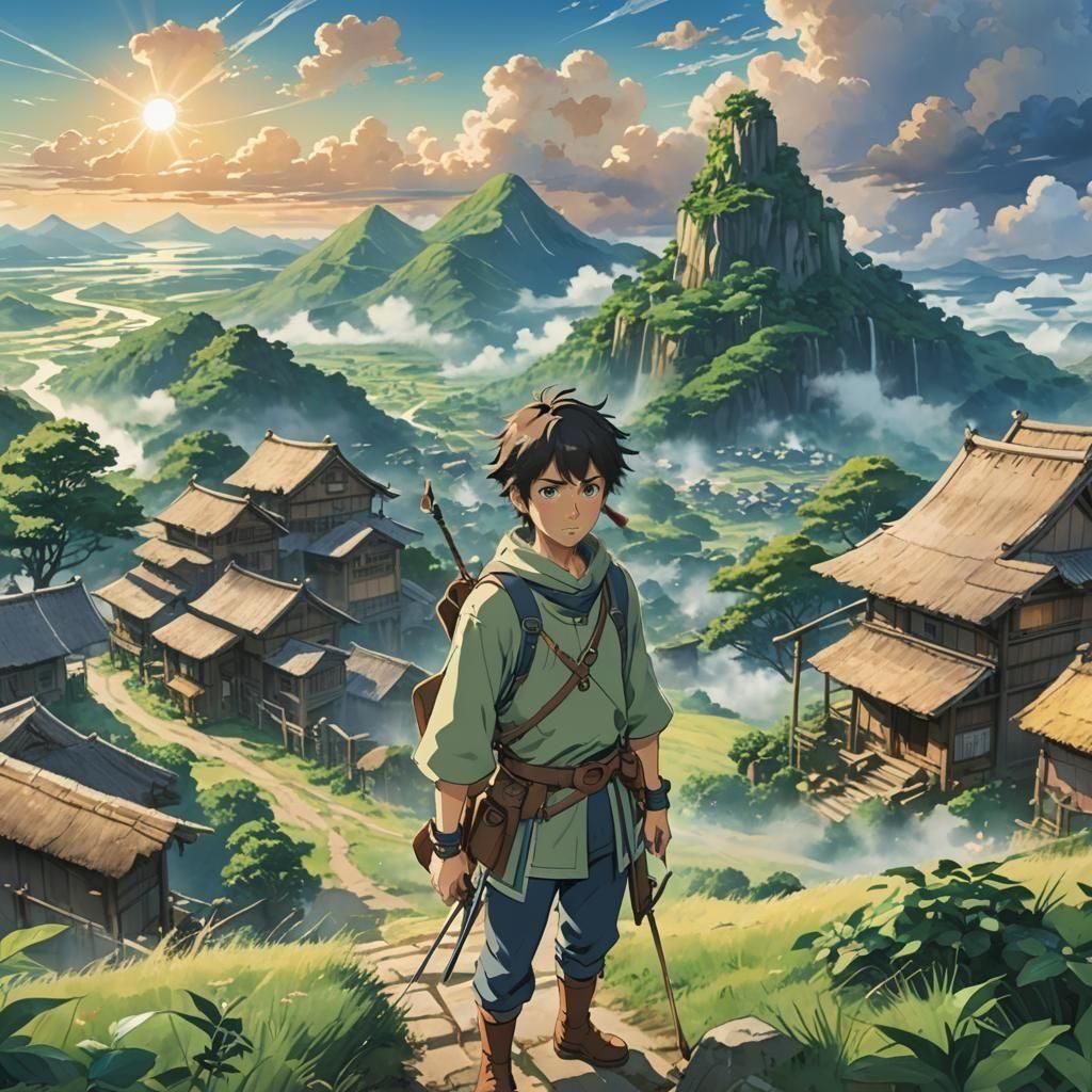 Hidden Village in the Clouds: Ghibli-Style Anime