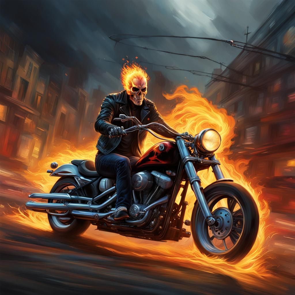 Hyperrealistic Ghost Rider Concept Art