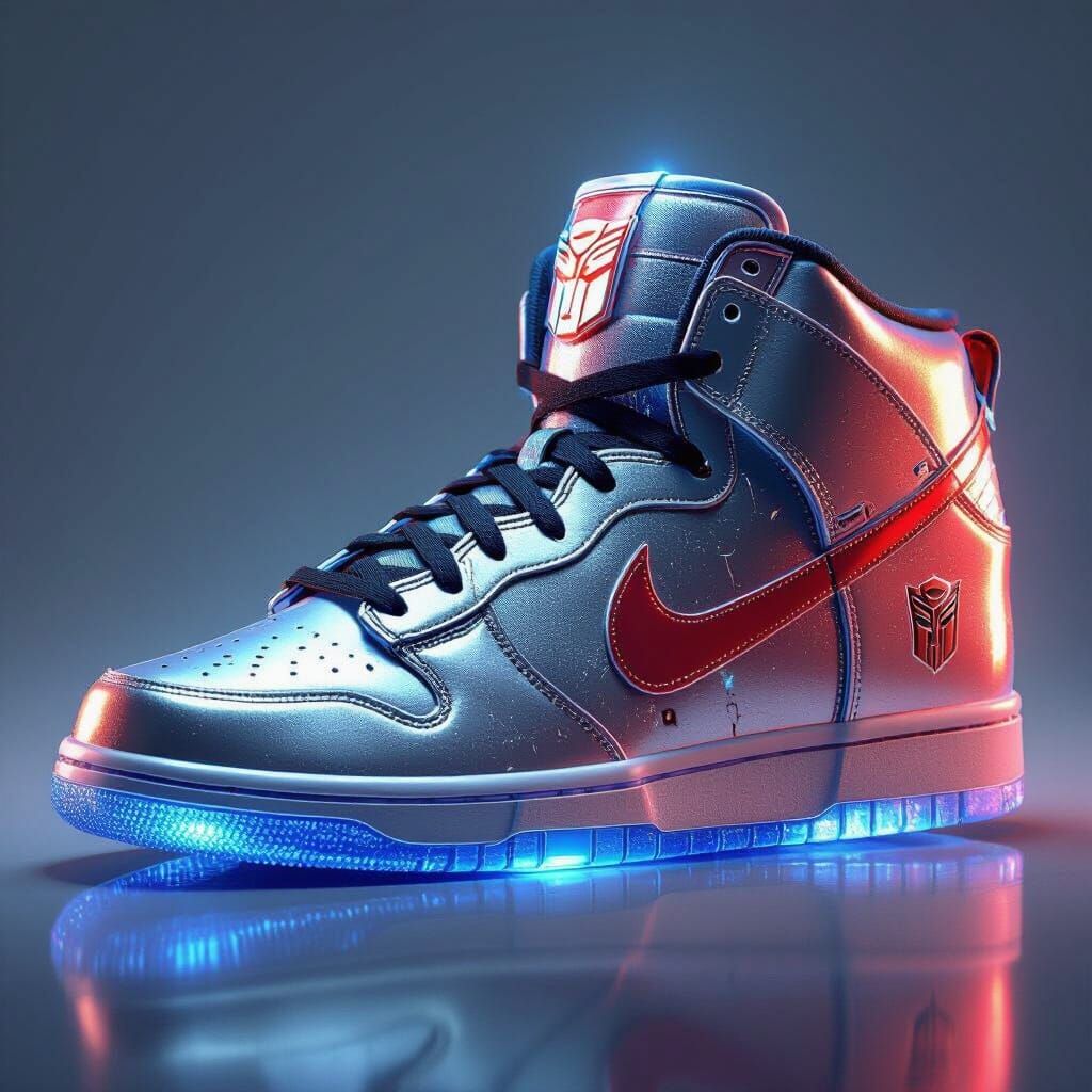 Optimus Prime Nike SB Dunk Mid Sneaker Art