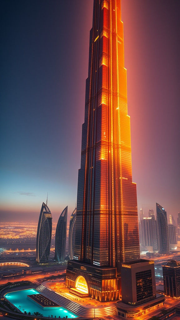 Burj Khalifa at Sunrise: Dubai's Golden Icon