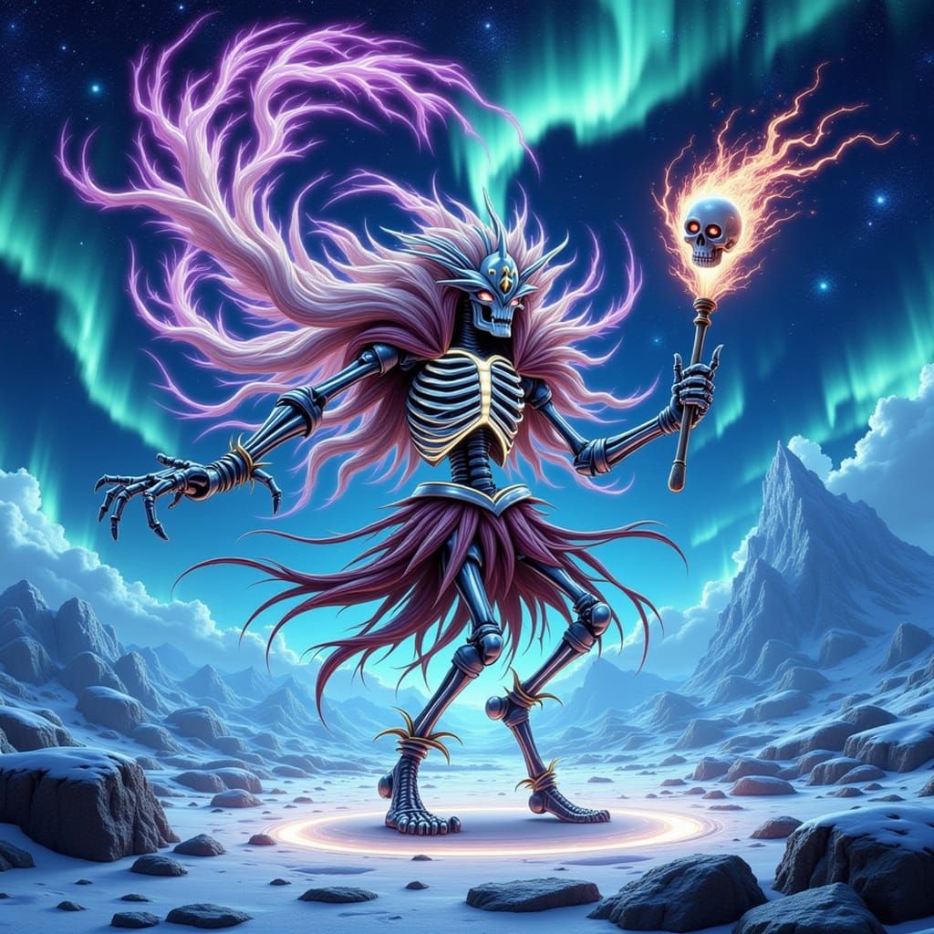 Ahkiyyini Dances in an Aurora-Lit Alaskan Landscape