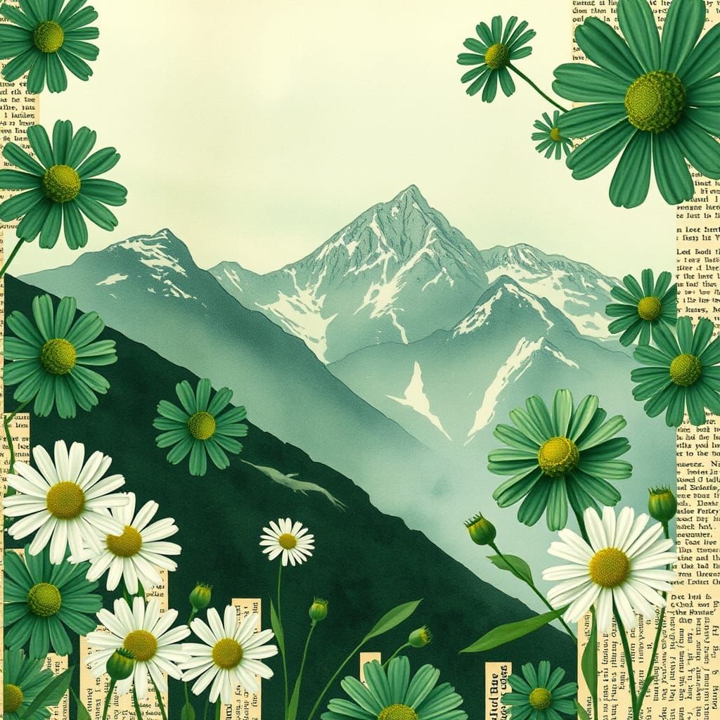 Victorian Ben Nevis in Art Nouveau Watercolour Style