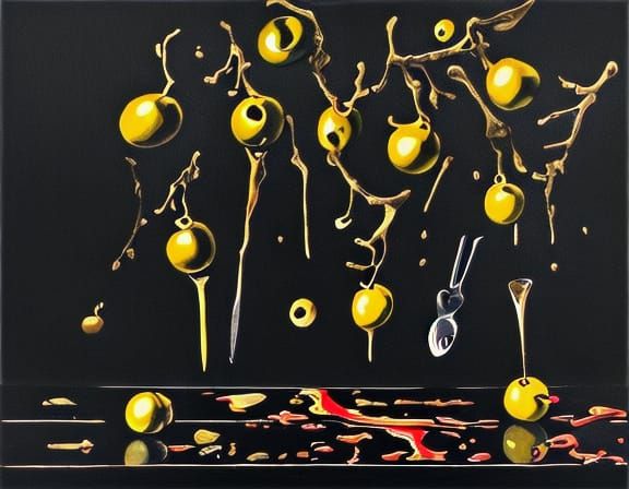 Dark Surrealism: Figure with Knives in Bloody Room