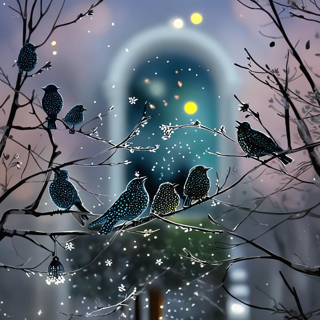 Harmonious Song: Starlings Join Cheerful Singers