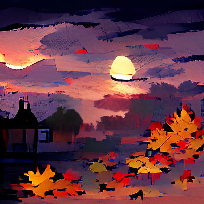Simple Autumn Scene Generated By AI