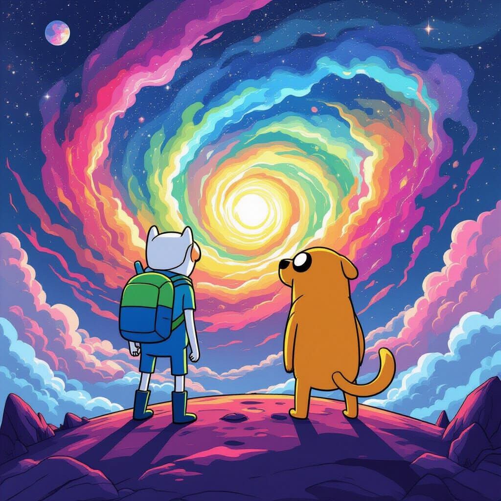 Finn and Jake Explore Cosmic Alien Planet