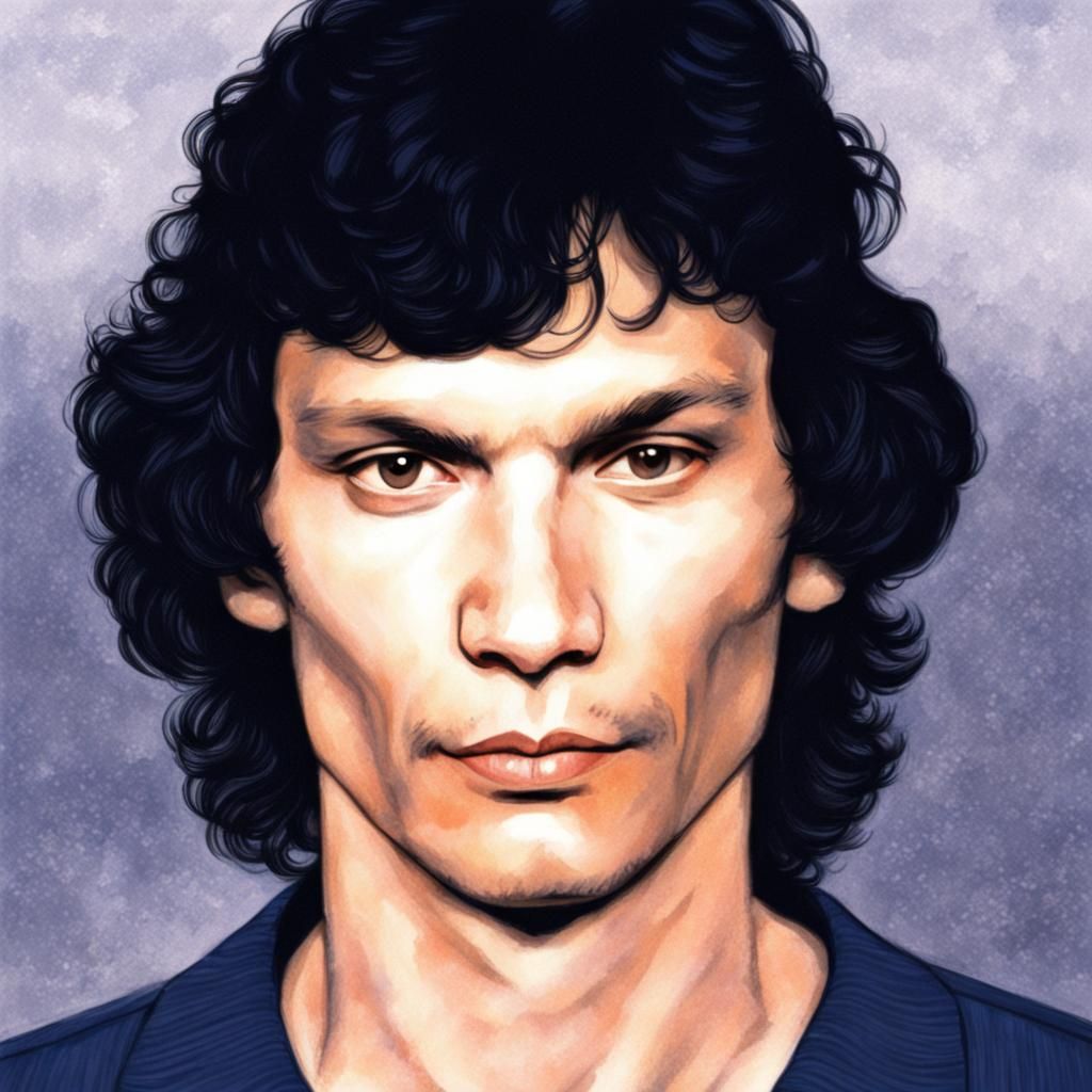 Digital Portrait of Richard Ramirez, The Night Stalker