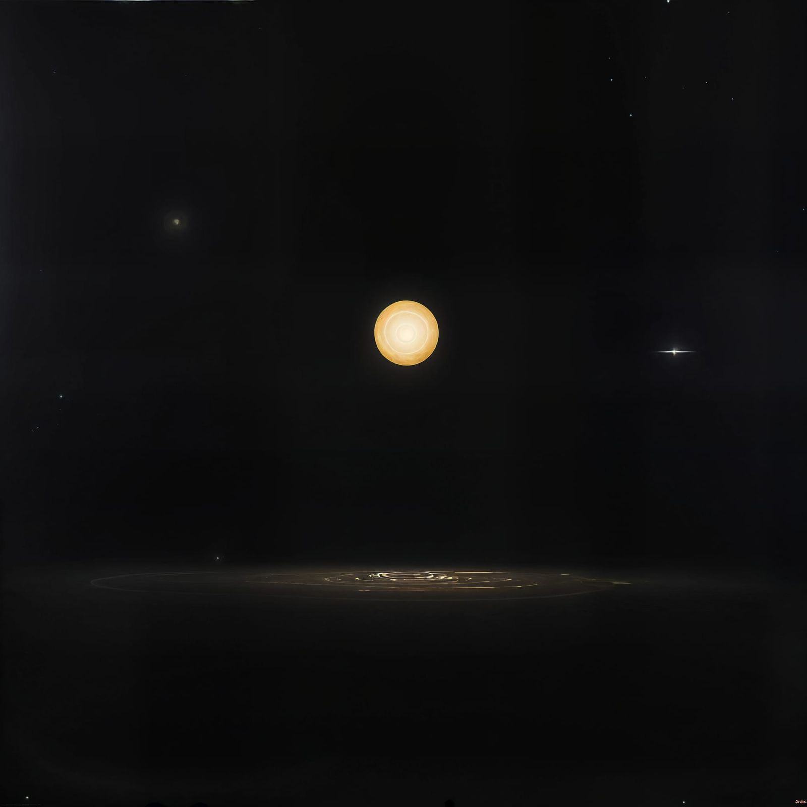 Minimalist Cosmic Void with Golden Light