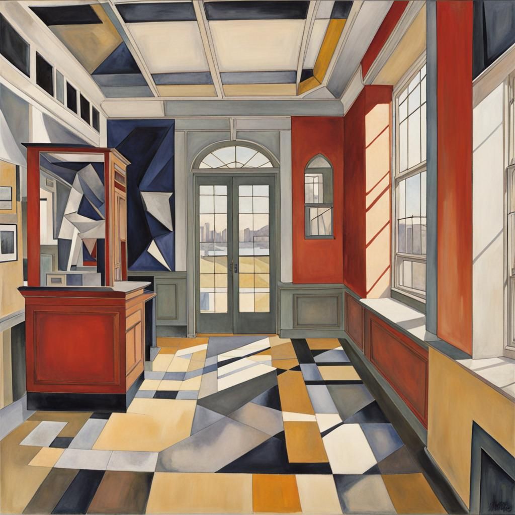 Bright Abstract Geometric Painting