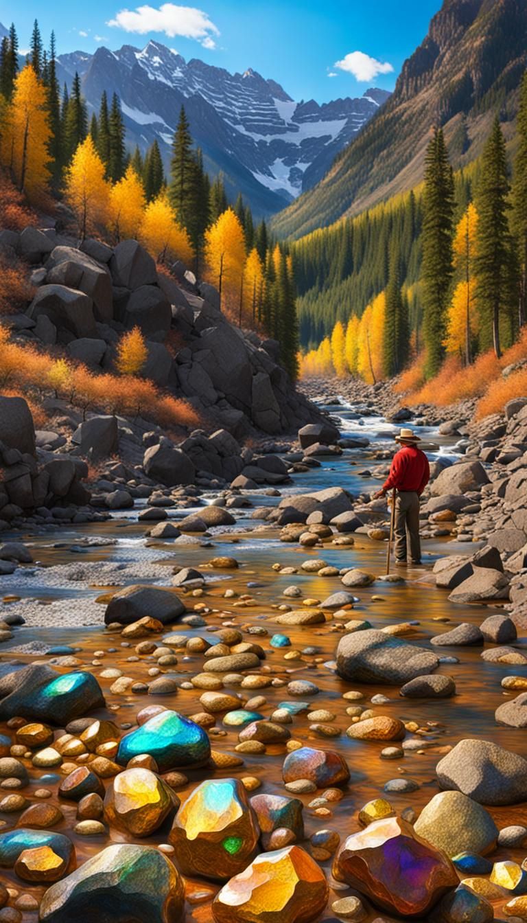 Gold Prospector Finds Nuggets in Mountain Torrent