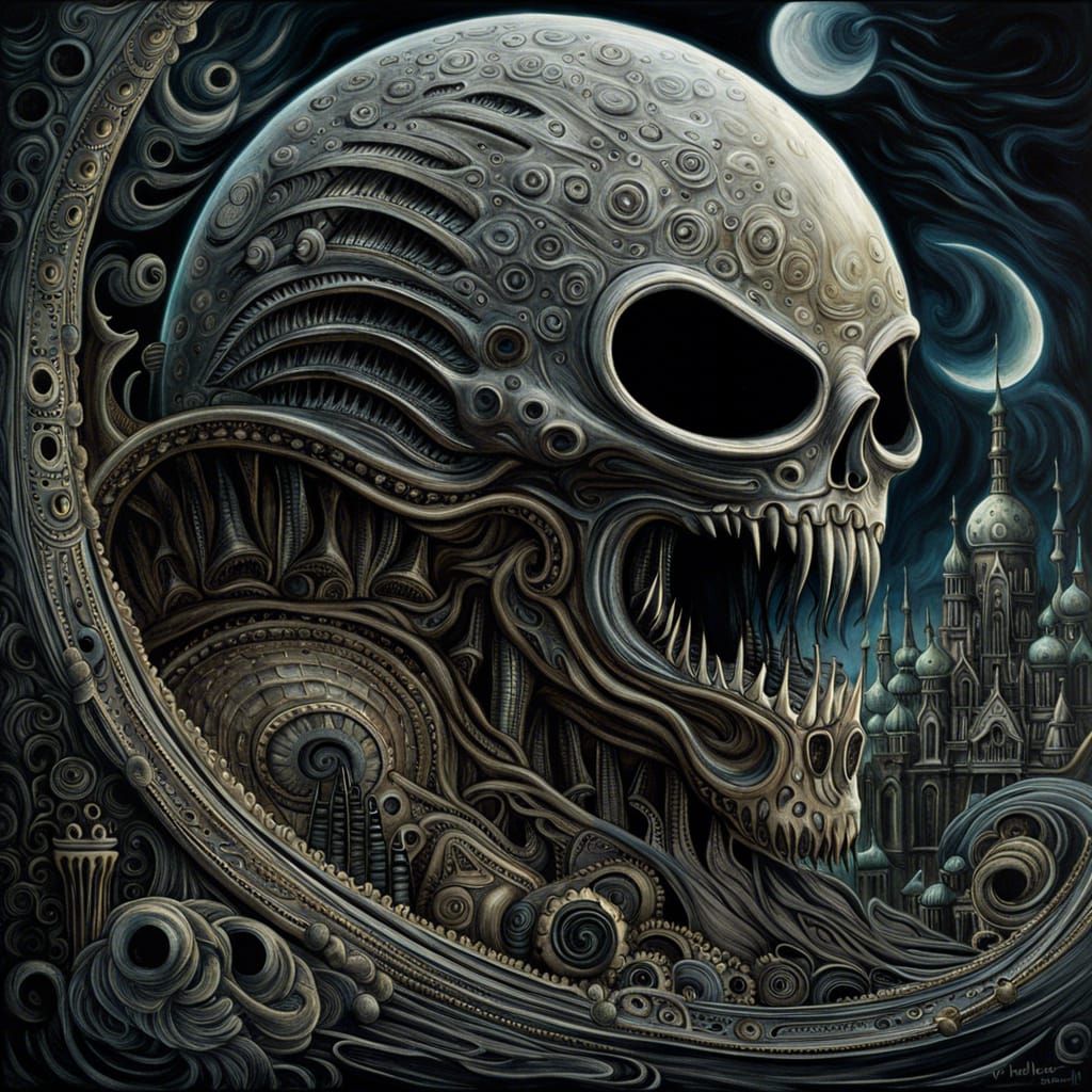 Hyperdetailed Moon Doomsday in Impressionist Style