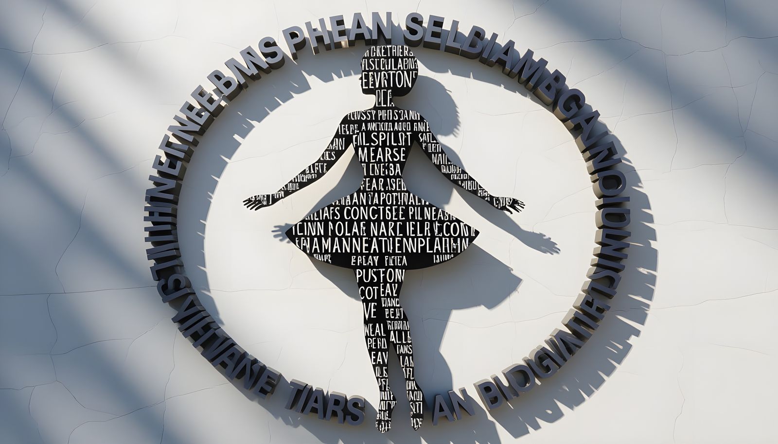 Calligram of Woman Formed from Text