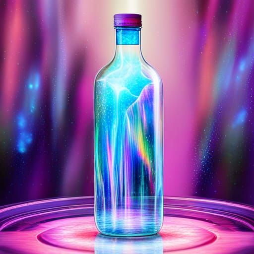 Mystical Waterfall in a Bottle: Holographic Illustration