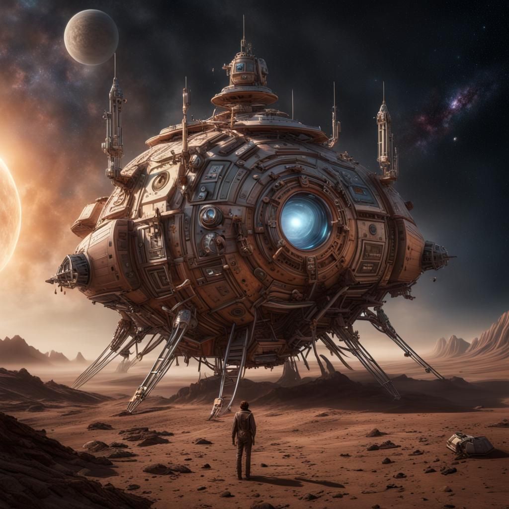 Cosmic Fantasy Seed Star Lander Duster Digital Painting