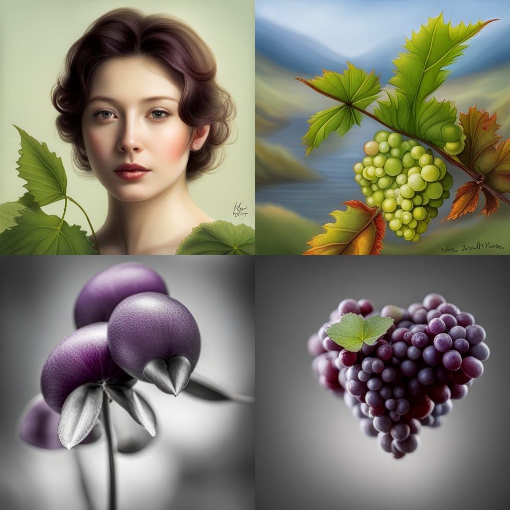 Vitis Vinifera Botanical Portrait