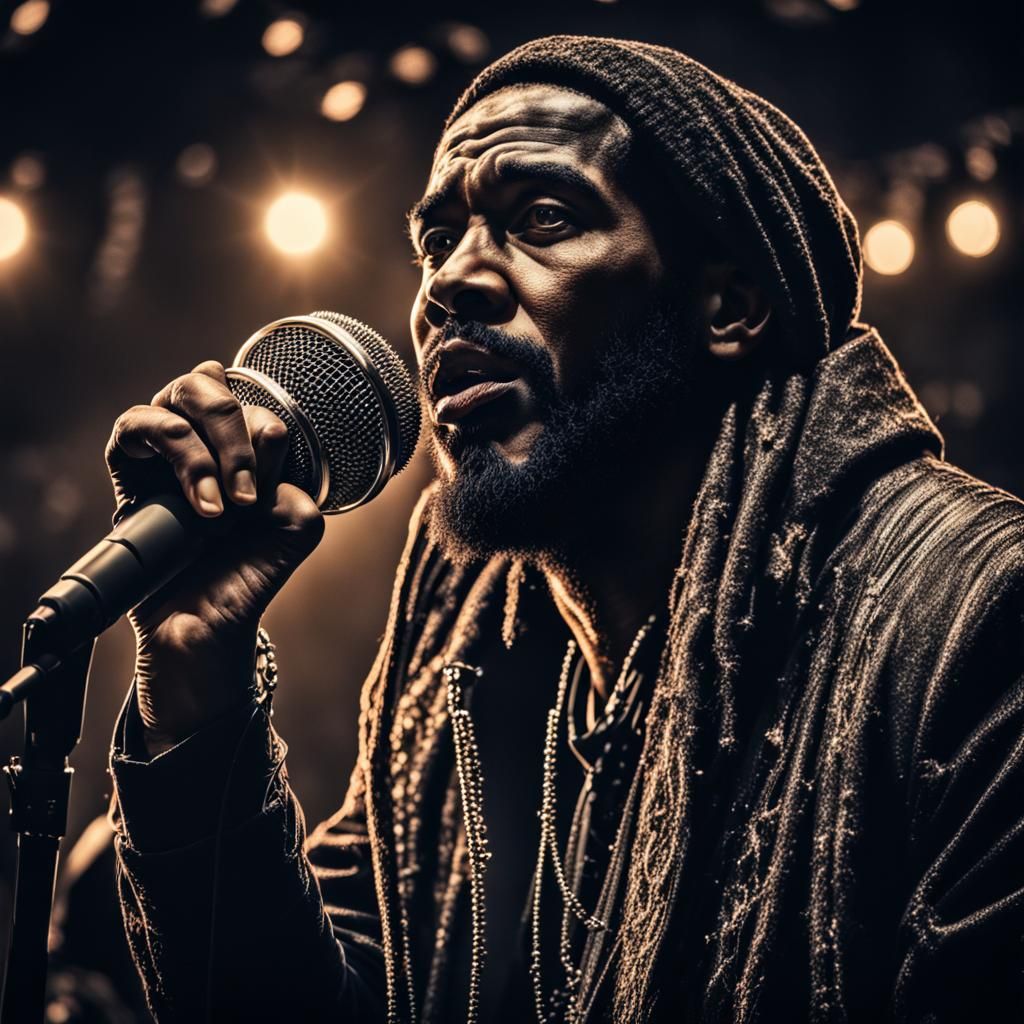 Mysterious Singer in Hyperrealistic Cinematic Style